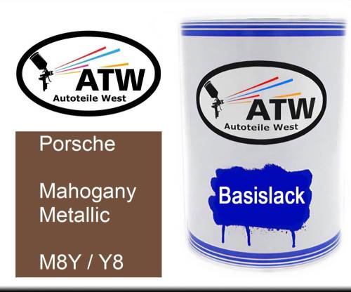 Porsche, Mahogany Metallic, M8Y / Y8: 500ml Lackdose, von ATW Autoteile West.